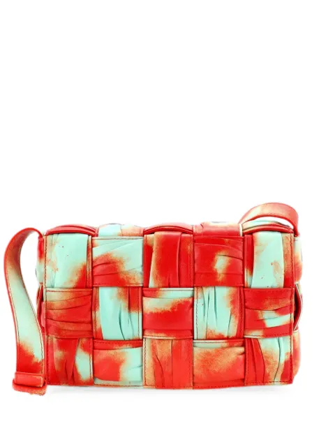 Bottega Veneta Pre-Owned Cassette Maxi Intrecciato Tie Dye Plisse Leather crossbody bag Orange 87OKKMGWCXIFVBEP