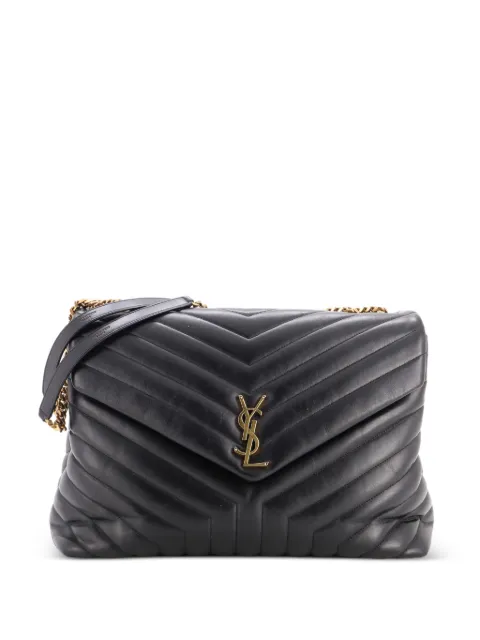 Saint Laurent Pre-Owned Loulou Matelasse Chevron Leather Large shoulder bag Black WGDHRTZJILBILTFW