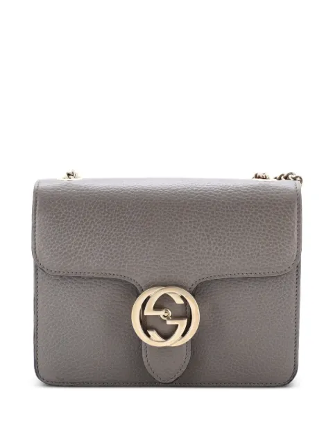 Gucci Pre-Owned Interlocking Leather Small shoulder bag Grey RE26HS6SF2P69CHK
