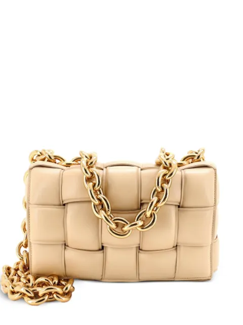 Bottega Veneta Pre-Owned Cassette Chain Padded Maxi Intrecciato Leather crossbody bag Neutrals R18NT1H4RUJV103S
