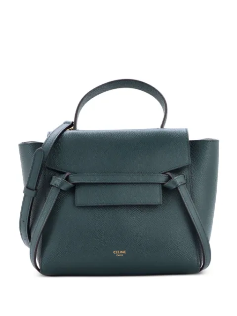 Celine Pre-Owned Belt Bag Textured Leather Nano shoulder bag Green 9L9EOAM836JLPTND