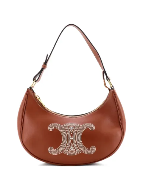 Celine Pre-Owned Ava Bag Triomphe Embroidery Leather shoulder bag Brown JGCRHRYOIBUIK6LV
