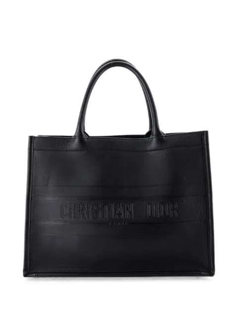 Christian Dior Pre-Owned Book Embossed Leather Medium tote bag Black 79UNRW8R79H3UGL3