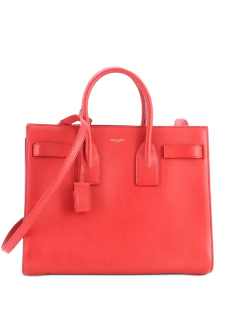 Saint Laurent Pre-Owned Sac de Jour NM Bag Leather Small tote bag Red 6J3YPVOFA8FSB8NP