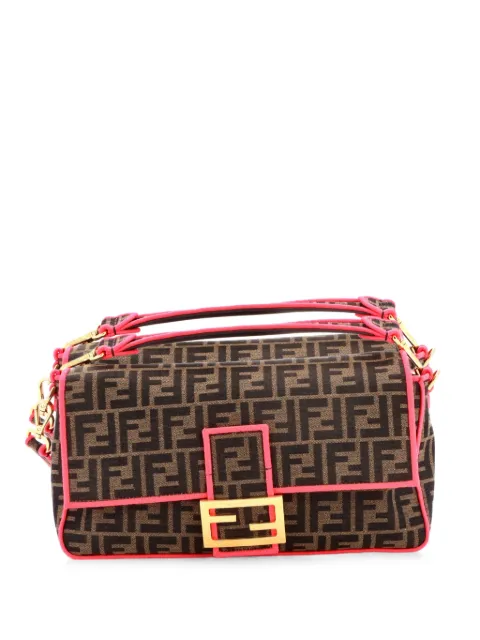Fendi Pre-Owned Baguette NM Bag Zucca Canvas Large shoulder bag Pink HUK0J3QXX4B7MDR1