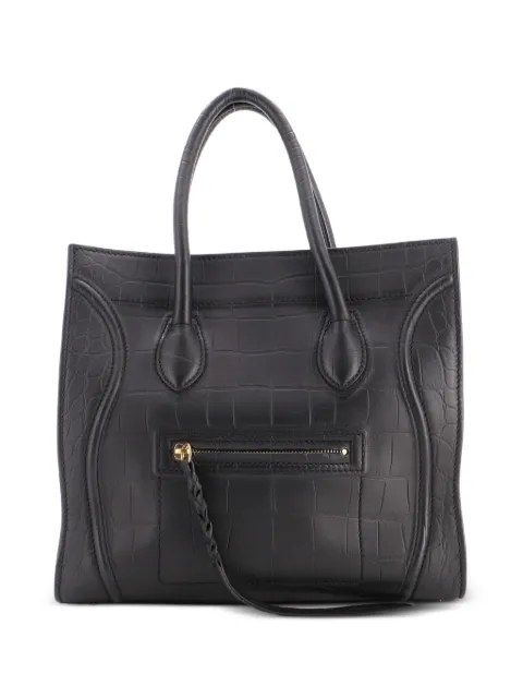 Celine Pre-Owned Phantom Bag Crocodile Embossed Leather Medium tote bag Black HUZQWZQY8ZFNYE24