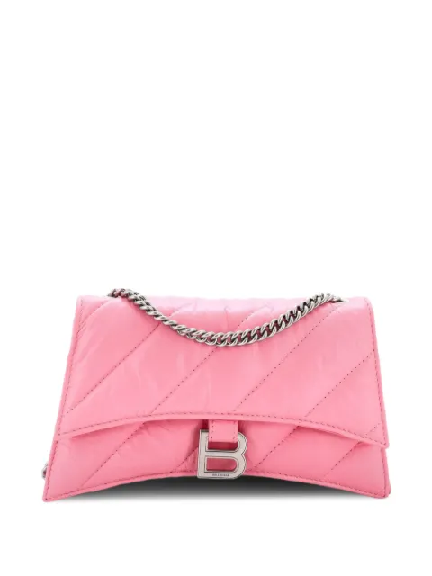 Balenciaga Pre-Owned Crush Chain Flap Bag Quilted Crushed Calfskin Small shoulder bag Pink 4SDYVQIQQ9VV7844