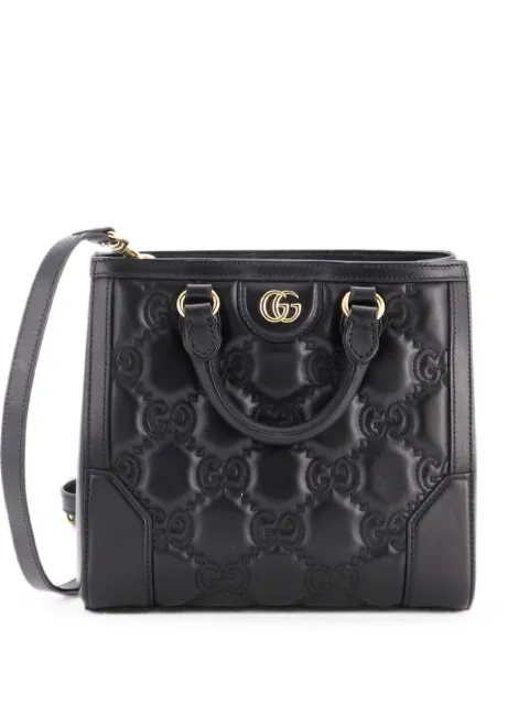 Gucci Pre-Owned GG Top Handle Tote GG Matelasse Leather Mini satchel Black XMIYBO0J0Y5B43LK