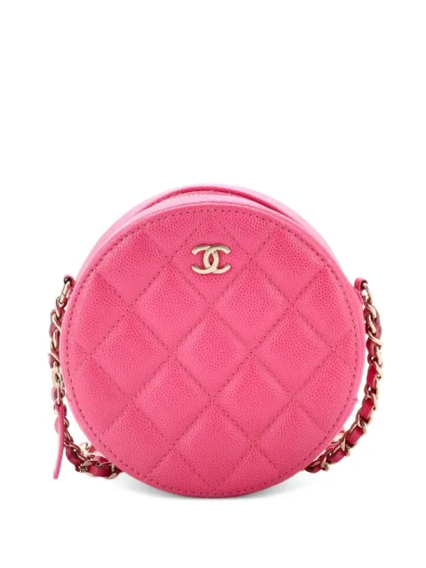 CHANEL Pre-Owned Round Clutch with Chain Quilted Caviar Mini crossbody bag Pink FZGO7VTSWSW1FJYC
