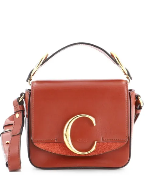 Chloé Pre-Owned C Flap Bag Leather Mini crossbody bag Brown EUDF0DQ7LOGHALDR