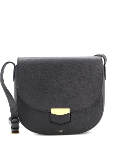 Celine Pre-Owned Trotteur Grainy Leather Medium crossbody bag Black EHBNEM92PND1TWKB