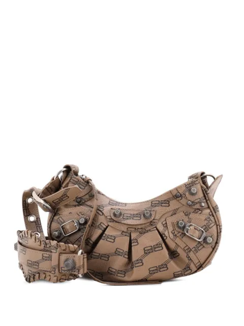 Balenciaga Pre-Owned Le Cagole Giant Studs BB Monogram Coated Canvas XS shoulder bag Brown 11RHKF4XSJUD9HXZ