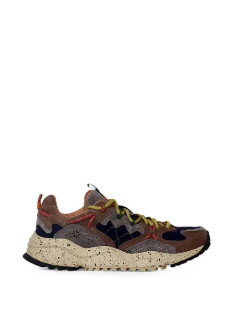 FLOWER MOUNTAIN Yamabushi suede-panelled sneakers Brown 201950903