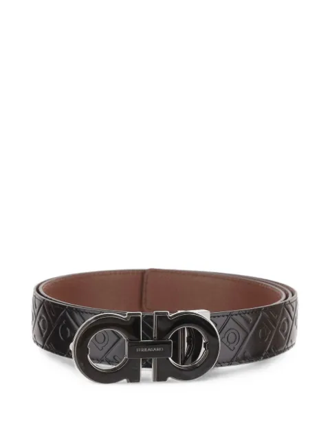 Ferragamo Gancini reversible leather belt Black 670671006