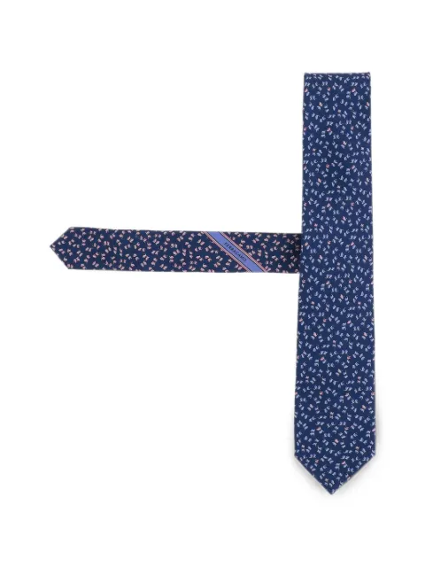 Ferragamo dragonfly print silk tie Blue 351434003