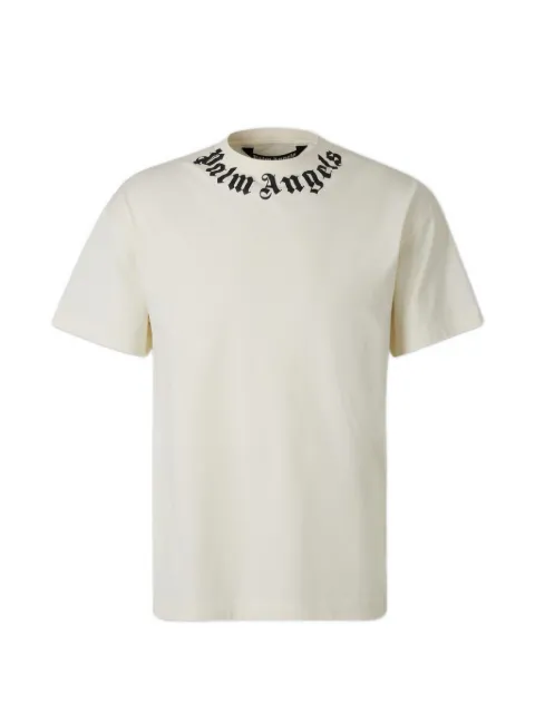 Palm Angels logo-print T-shirt Neutrals PAMAA01JR001