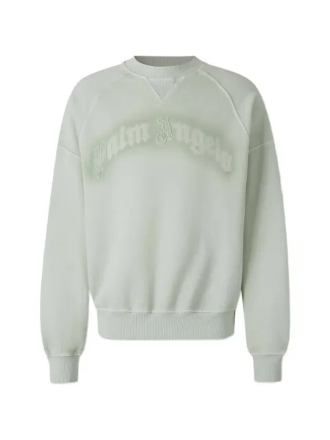 Palm Angels logo-embroidered raglan-sleeve sweater Green PAMBA005FL001