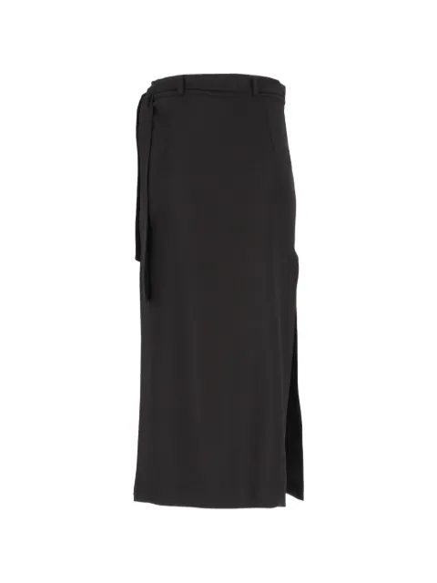 Barena wrap-style belted midi skirt Black GND5779