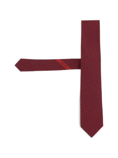 Ferragamo Gancini-pattern silk tie Purple 350948002