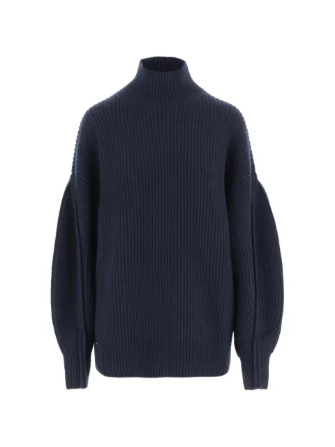 Carven ribbed-knit high-neck sweater Blue 6262K21173