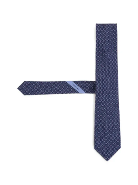 Ferragamo Tetris print silk tie Blue 768562