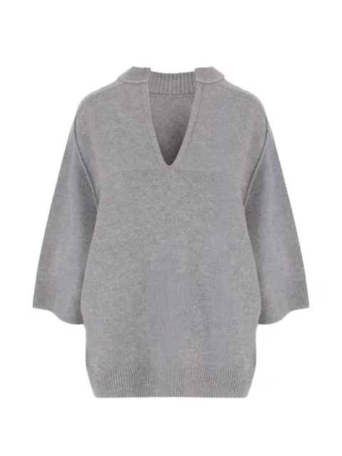 Carven cashmere V-neck sweater Grey 6262K21178GRAPHITE