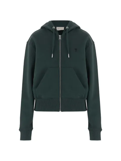 AMI Paris Ami de Coeur zip-up hoodie Green FSW801730A258