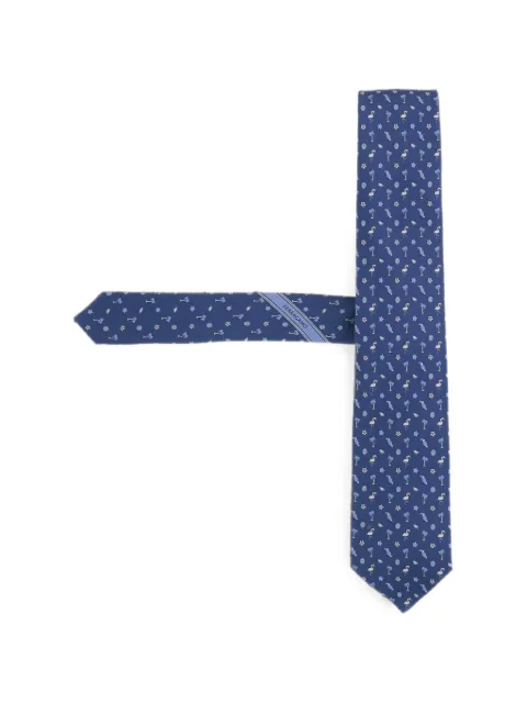 Ferragamo patterned silk tie Blue 351440002
