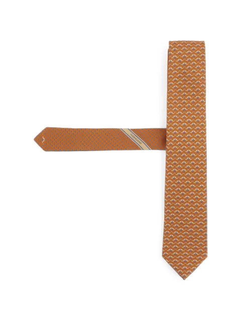 Ferragamo patterned silk tie Orange 351389006