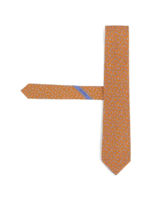 Ferragamo dragonfly print silk tie Orange 351434005