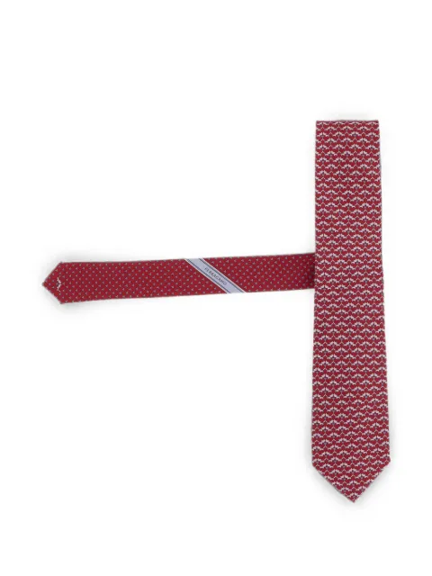 Ferragamo geometric-print silk tie Red 351389004