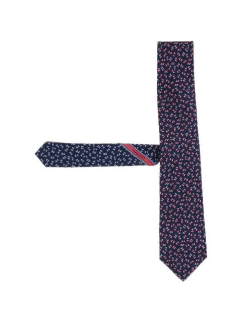 Ferragamo dragonfly print silk tie Blue 351434002