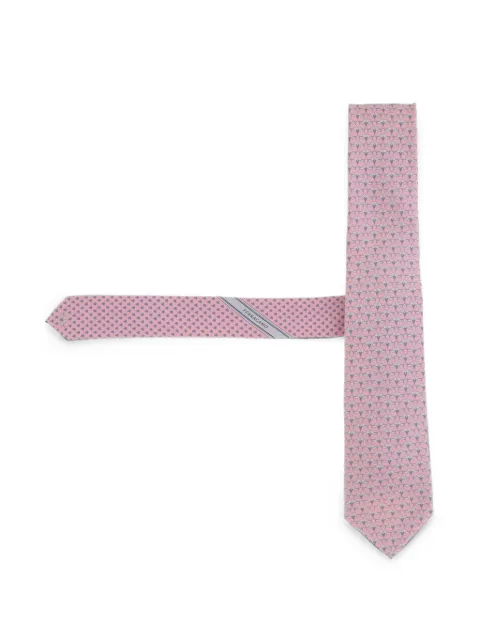 Ferragamo graphic-print silk tie Pink 351389005