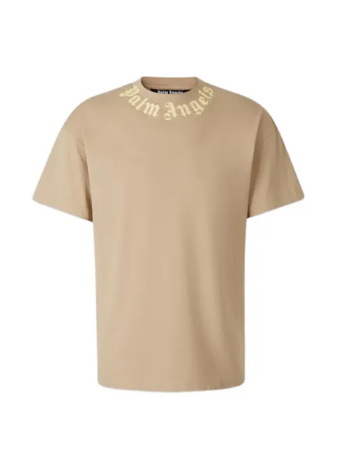 Palm Angels logo-print cotton T-shirt Neutrals PAMAA01JR001