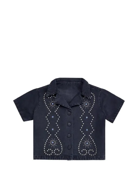 Agua Bendita Vittoria stud-embellished shirt Black 20629
