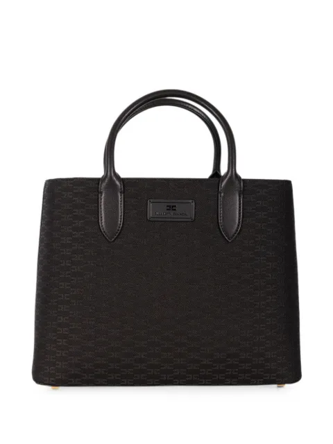 Elisabetta Franchi monogram-pattern logo-plaque tote bag Black BS01A66E2