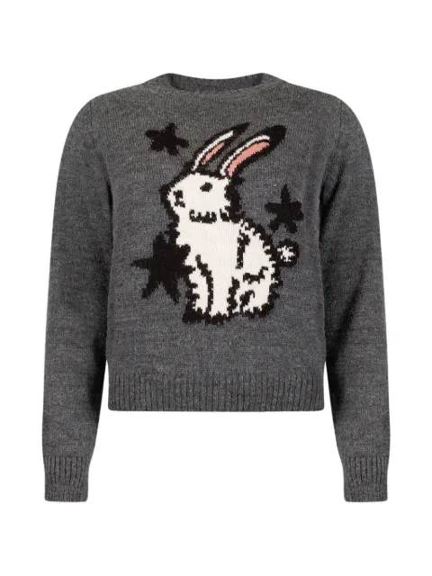 Weekend Max Mara intarsia-knit rabbit-motif sweater Grey 5366272600003