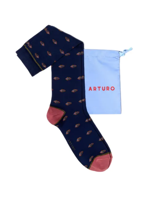ARTURO car-print socks Blue ARTURODACORSA