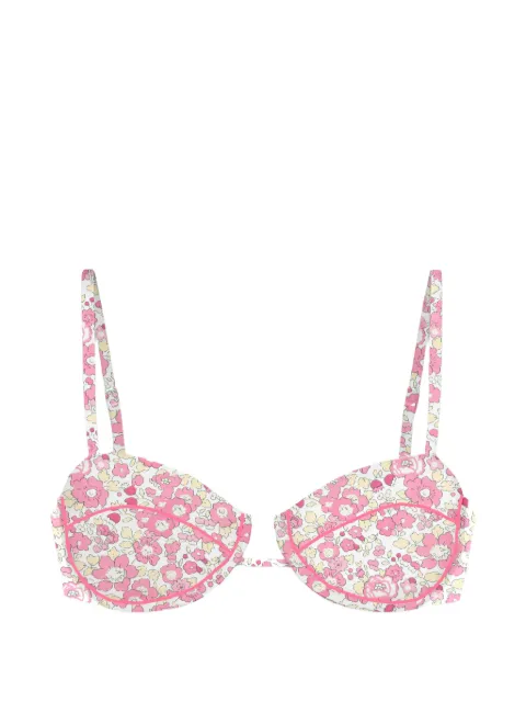 MC2 Saint Barth Salina floral-print bikini top White SLN0001