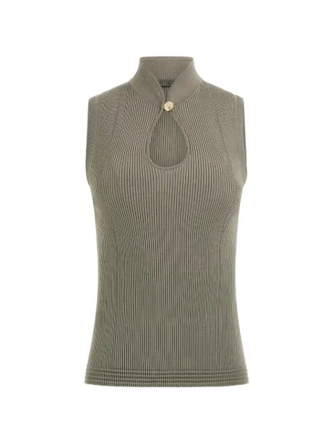 GUESS USA ribbed-knit keyhole top Grey W5GR10Z3L10