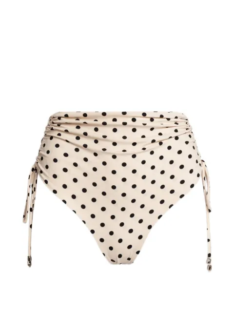 Weili Zheng polka-dot ruched bikini bottoms Neutrals S26BC02