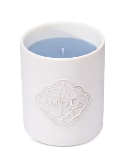Amoln embossed cylindrical candle White CAFIGM320