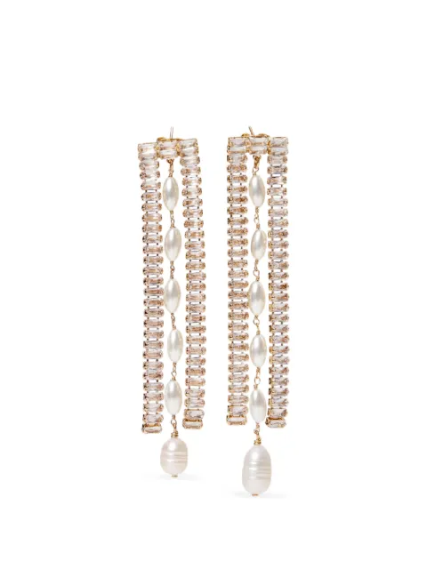 TWINSET earrings with rhinestones and pearls Gold 241TA4510