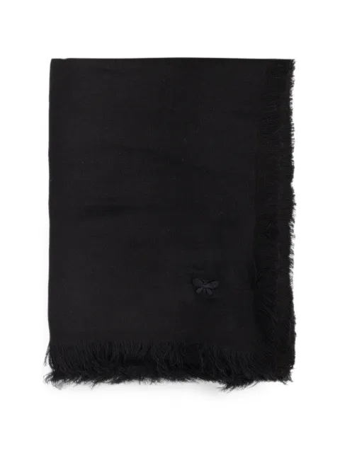 Weekend Max Mara butterfly-embroidered frayed scarf Black 2525546064600