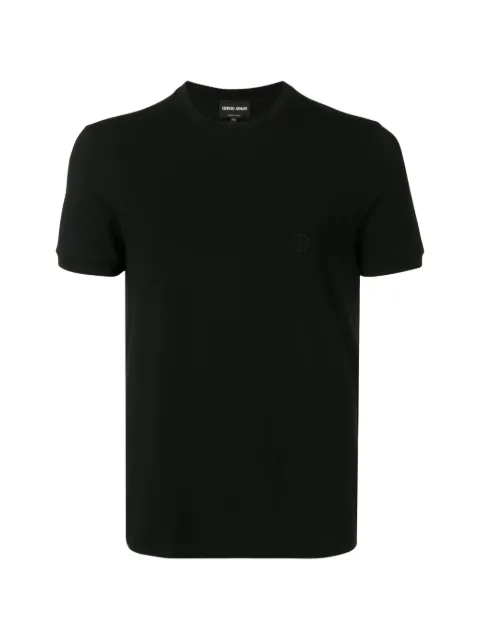 Giorgio Armani GA logo-embroidered T-shirt Black 3GST52SJP4Z
