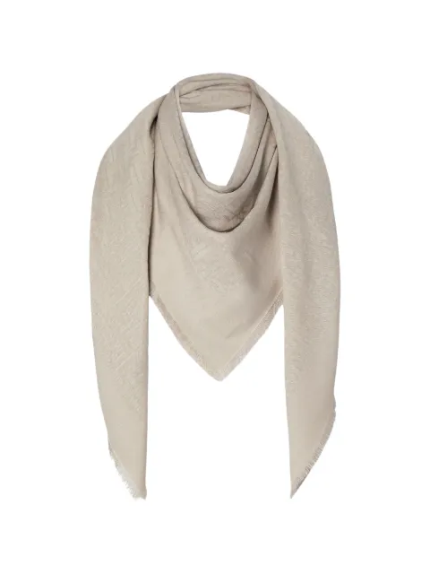 FENDI FF dove grey wool, silk and cashmere shawl Neutrals FXT388B1VK