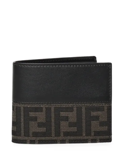 FENDI FF logo leather wallet Black 7M0001B139