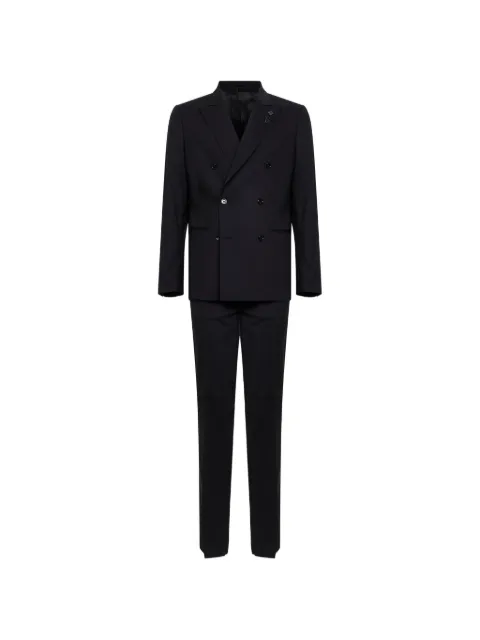 Lardini double-breasted peak-lapels suit Black CN5917EPAE663029