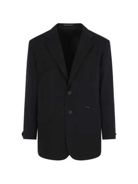 Yohji Yamamoto wool zip-detail notch-lapel jacket Black HWJ04100