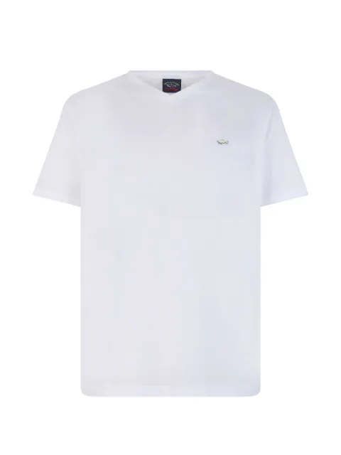Paul & Shark logo-patch V-neck T-shirt White 21411015